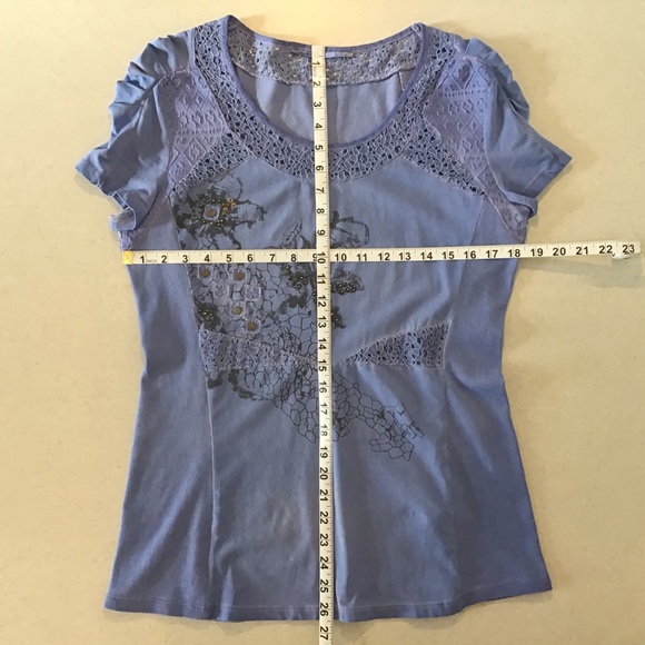 Angels Never Die Purple Embellished T-shirt, Med - Picture 13 of 16